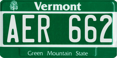 VT license plate AER662