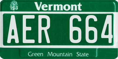 VT license plate AER664