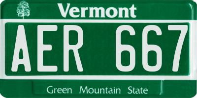 VT license plate AER667