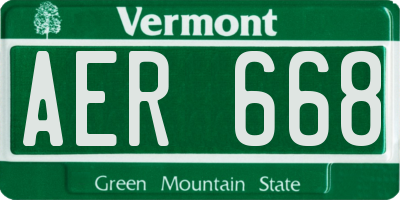 VT license plate AER668