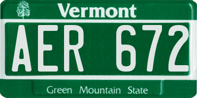 VT license plate AER672