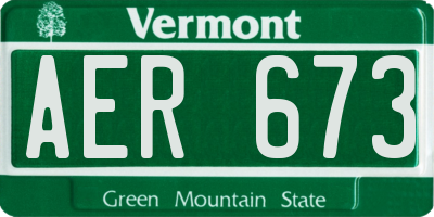 VT license plate AER673