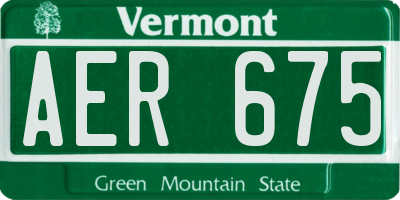 VT license plate AER675