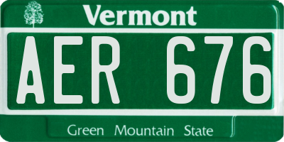 VT license plate AER676