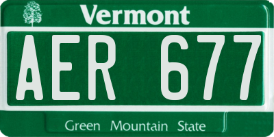 VT license plate AER677