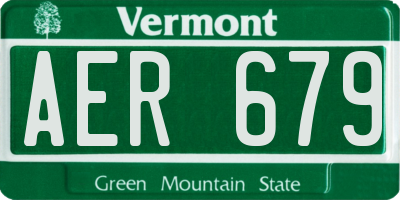 VT license plate AER679