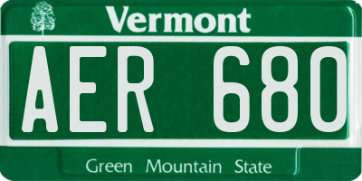VT license plate AER680