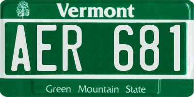 VT license plate AER681