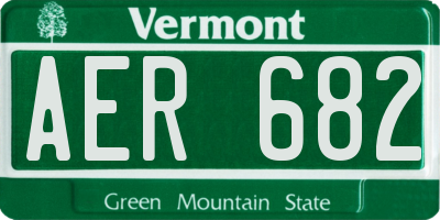 VT license plate AER682