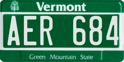 VT license plate AER684