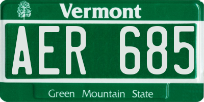 VT license plate AER685