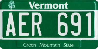 VT license plate AER691
