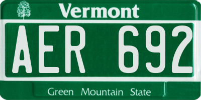 VT license plate AER692