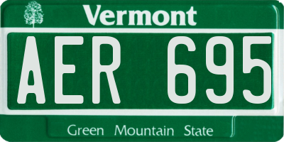 VT license plate AER695