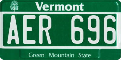 VT license plate AER696