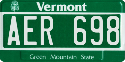 VT license plate AER698