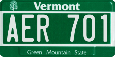 VT license plate AER701