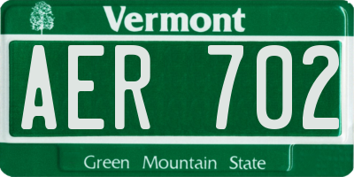 VT license plate AER702