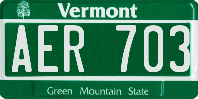 VT license plate AER703