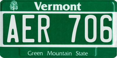VT license plate AER706