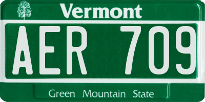 VT license plate AER709