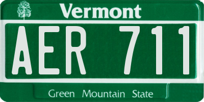 VT license plate AER711