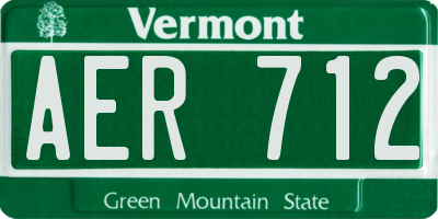 VT license plate AER712