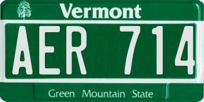 VT license plate AER714