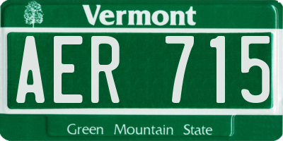 VT license plate AER715
