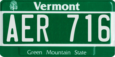 VT license plate AER716