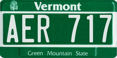 VT license plate AER717