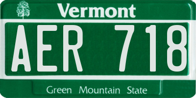 VT license plate AER718