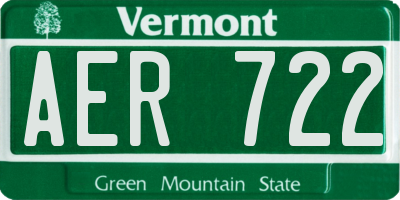VT license plate AER722
