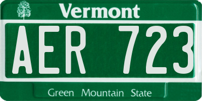 VT license plate AER723