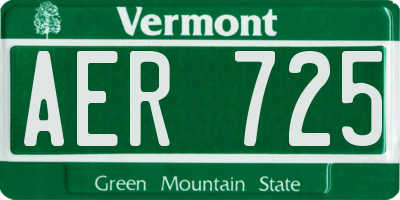 VT license plate AER725