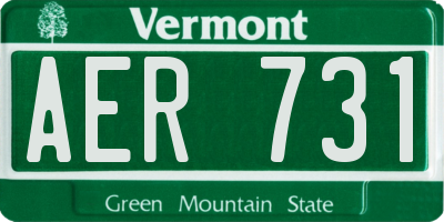 VT license plate AER731