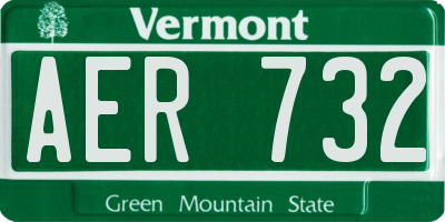 VT license plate AER732