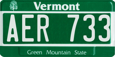 VT license plate AER733