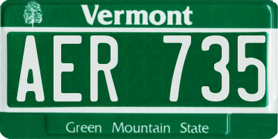 VT license plate AER735