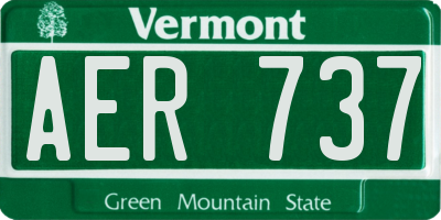 VT license plate AER737