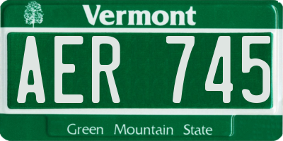 VT license plate AER745