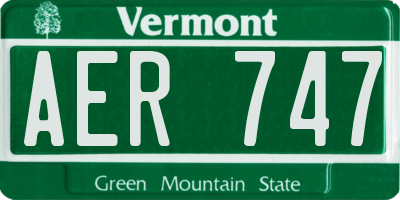 VT license plate AER747