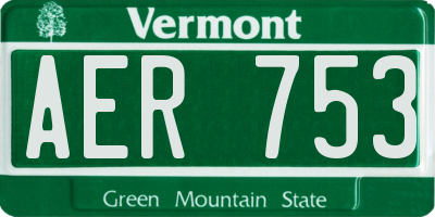 VT license plate AER753