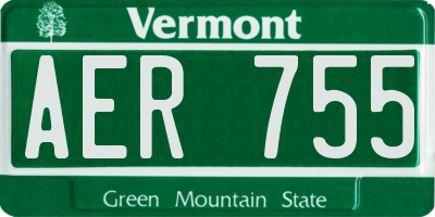 VT license plate AER755