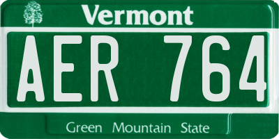 VT license plate AER764