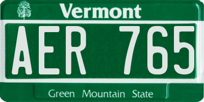 VT license plate AER765