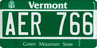 VT license plate AER766
