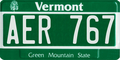 VT license plate AER767