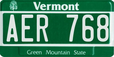 VT license plate AER768