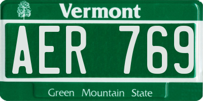VT license plate AER769